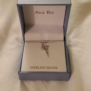 Sterling silver scissors necklace